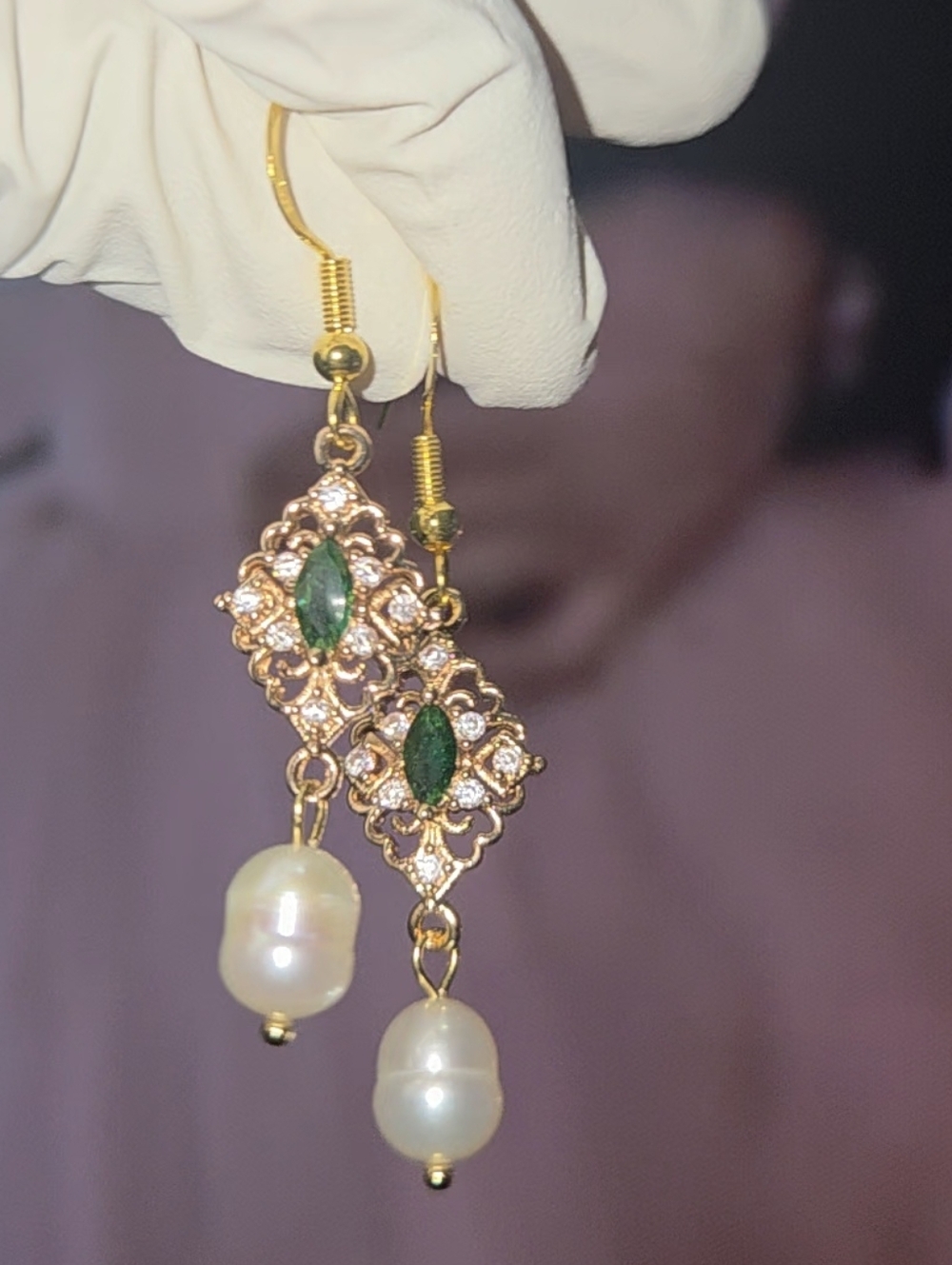 Love Story Inspired Earrings Gold Tones With A Pearl Accent